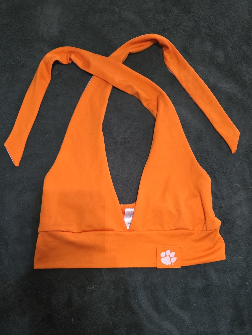 Zoozatz Clemson Halter Tie-Back Top